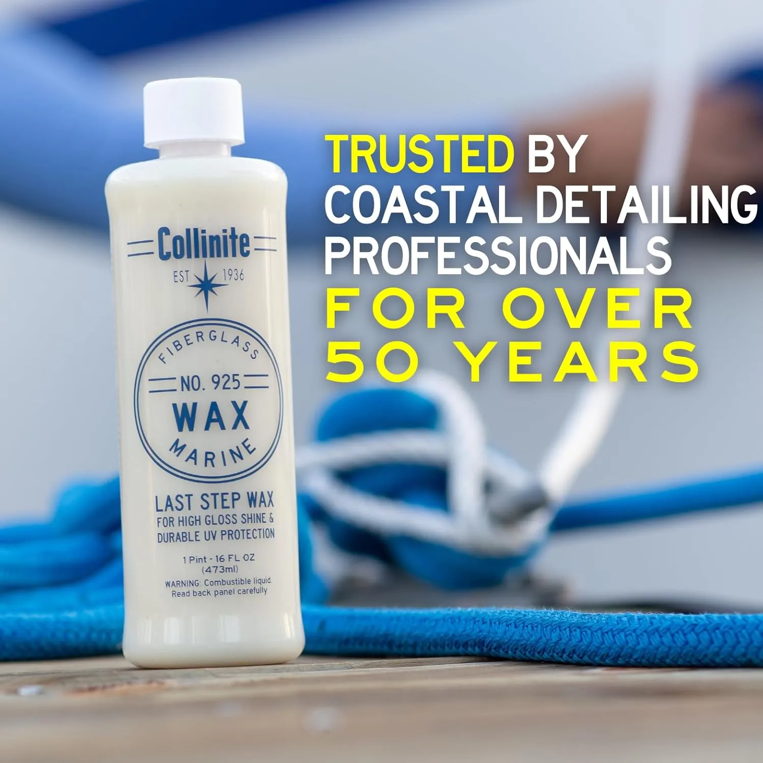 Collinite 925 Wax- Marine/RV Carnauba + Polymer Wax Sealant for Long-Lasting Fiberglass Protection. Easy to Apply+DA