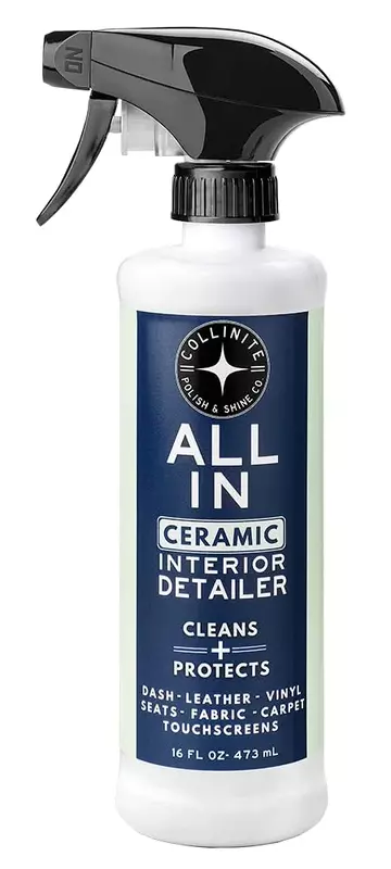 COLLINITE No. 21 All-in Universal Ceramic Interior Detailer – Easy Spray & Wipe Cleaner + SiO2 UV Protection for Leather