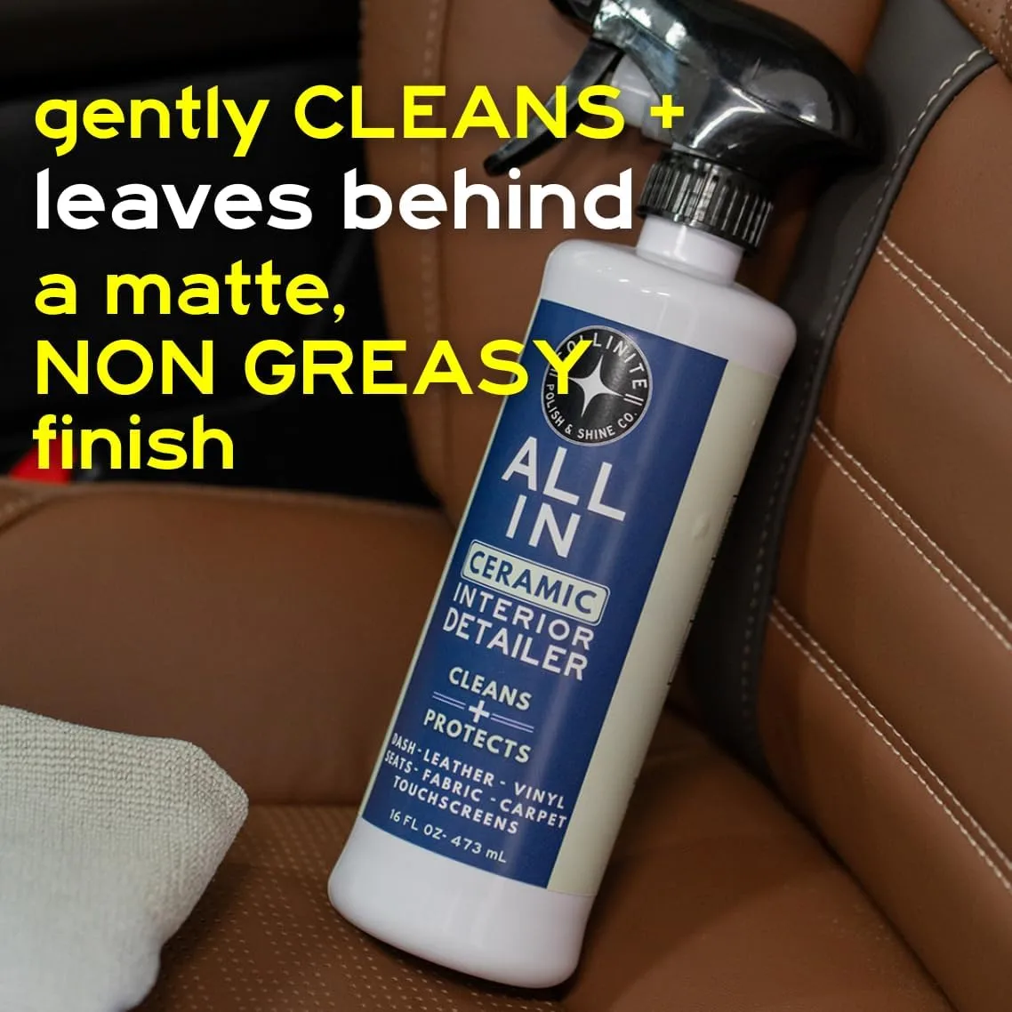 COLLINITE No. 21 All-in Universal Ceramic Interior Detailer – Easy Spray & Wipe Cleaner + SiO2 UV Protection for Leather