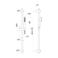 Coloana dus VEMA, V27100/F0.202 MAIRA matt black