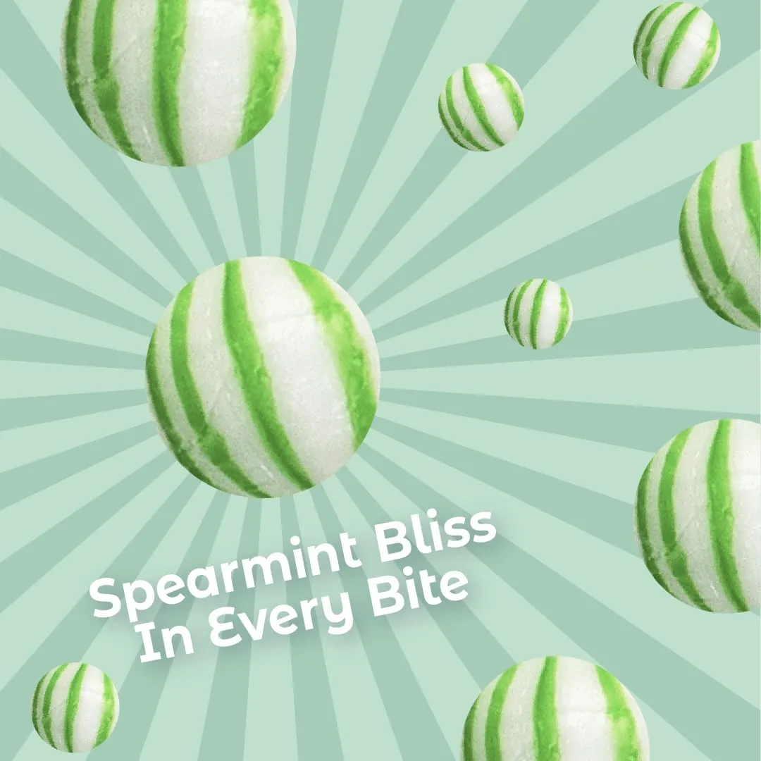 Colombina Jumbo Spearmint Balls, Individually Wrapped Natural Spearmint Flavored Candy, Ideal for Halloween and Christmas