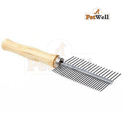 Petwell COMB WOODEN HANDLE DOUBLE SIDE
