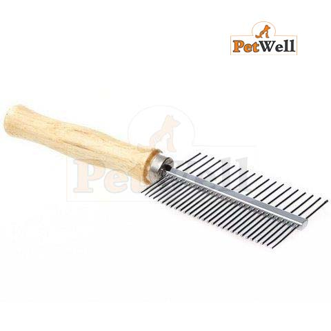 Petwell COMB WOODEN HANDLE DOUBLE SIDE Petwell COMB WOODEN HANDLE DOUBLE SIDE