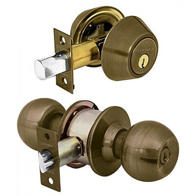 Combo cerraduras, llave-llave, latón antiguo, Hermex Basic - CMB-22P / 23620