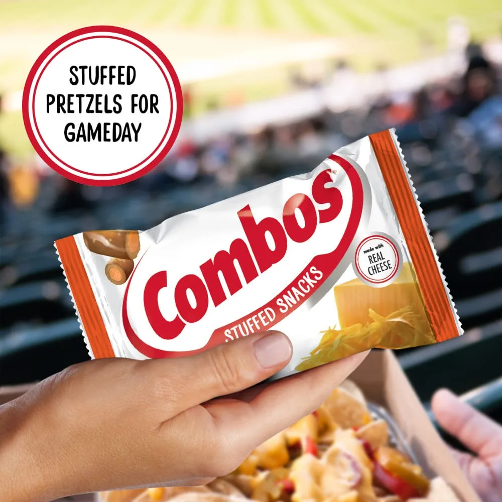 COMBOS Cheddar Cheese and Pretzels Snack Bags 1.8 Ounce, Pack of 18, Baked Pretzel and Cheese Snacks COMBOS Bulk Box Cheddar