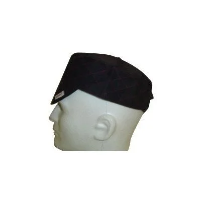 Flat Crown Caps - 30738 black quilted capp