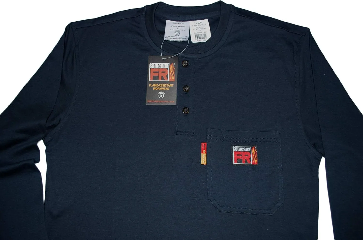 COMEAUX FR Henley Welding Work Shirt Long Sleeve Flame Resistant