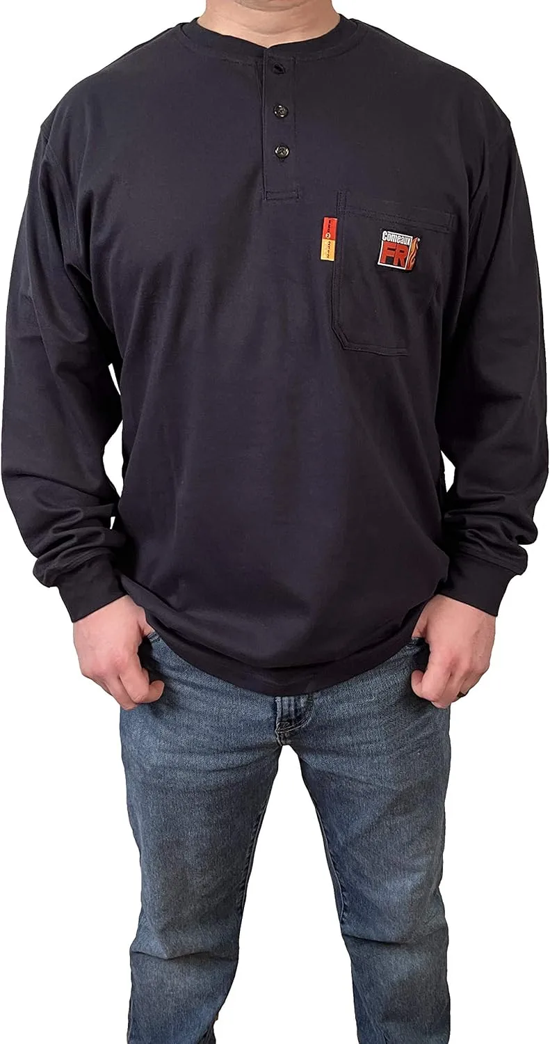 COMEAUX FR Henley Welding Work Shirt Long Sleeve Flame Resistant