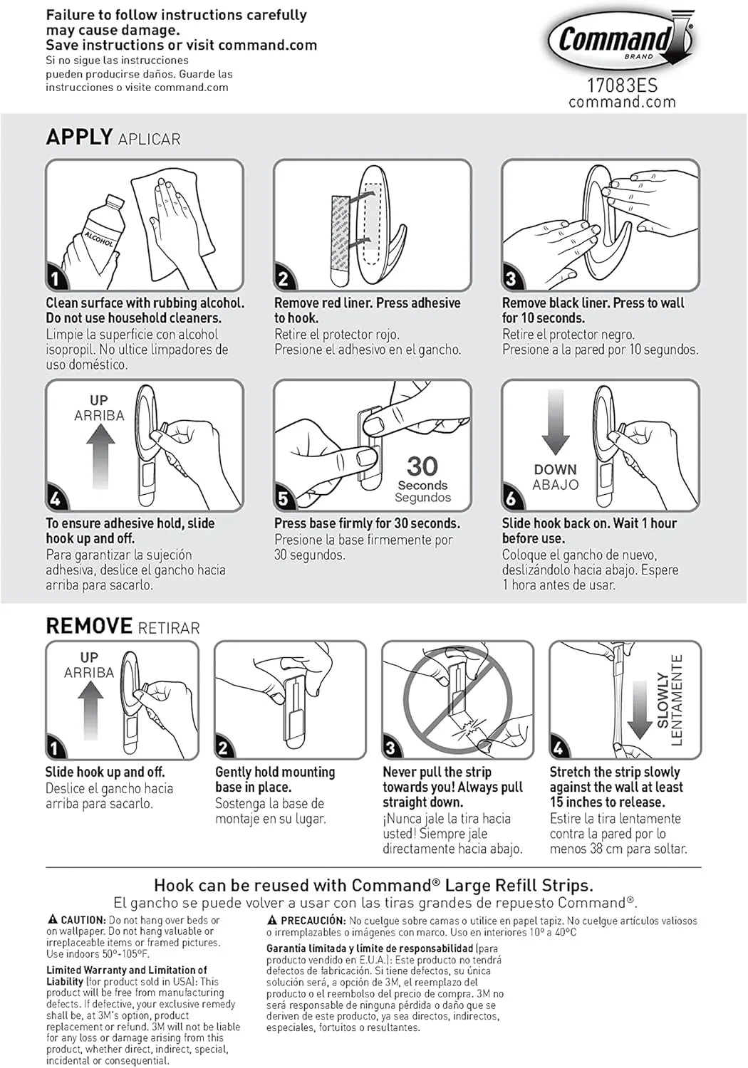 Command 17083 Designer Large Plastic Hook, 1 Hook 2 Strips