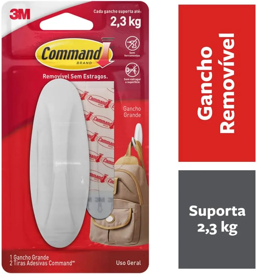 Command 17083 Designer Large Plastic Hook, 1 Hook 2 Strips