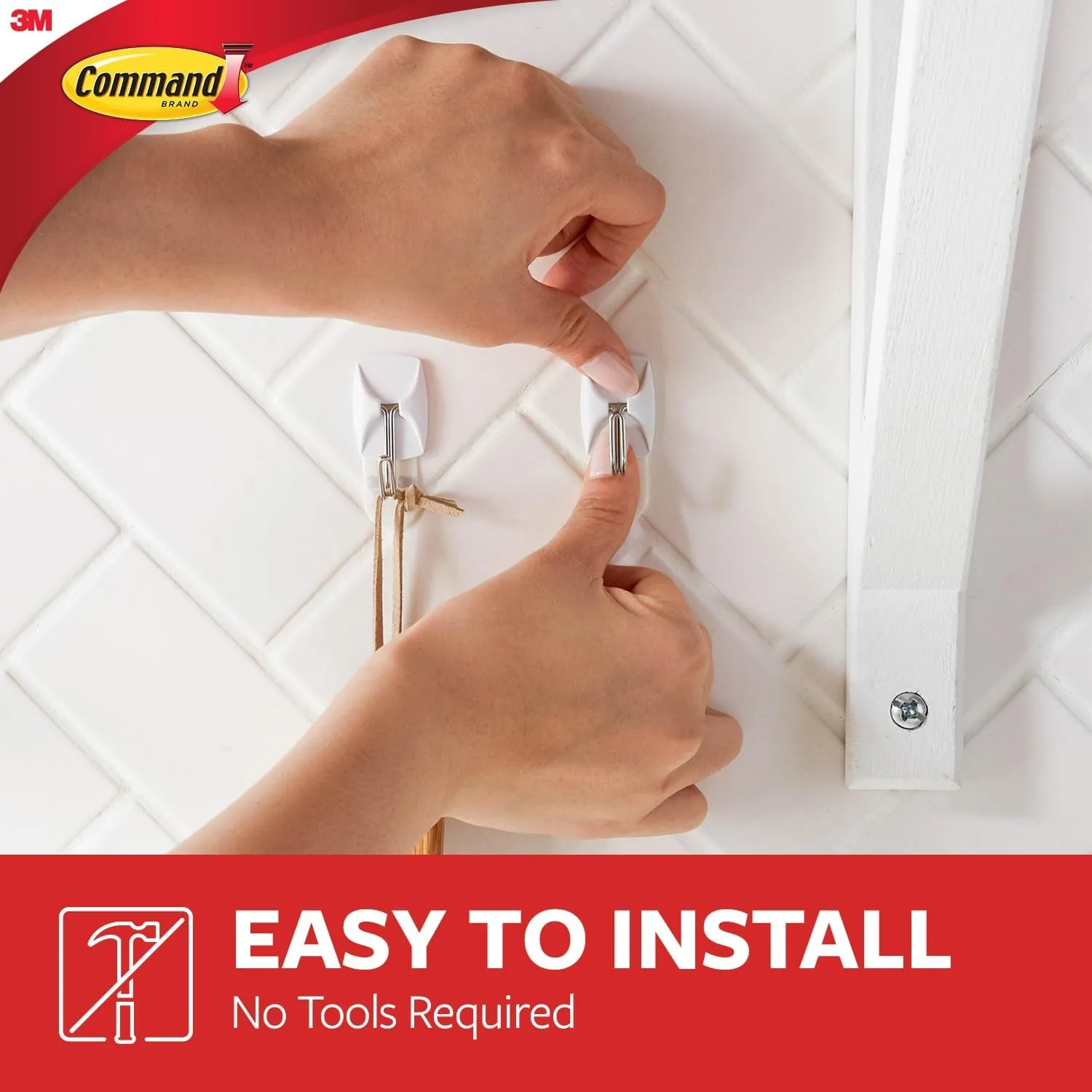 Command Small Wire Toggle Hooks, 28 White Hooks with 32 Adhesive Strips – Damage-Free Hanging