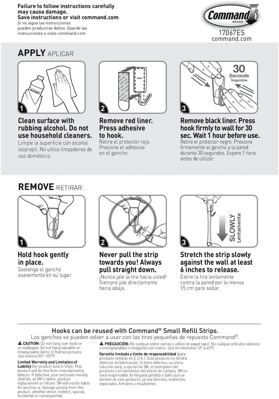 Command Small Wire Toggle Hooks, 28 White Hooks with 32 Adhesive Strips – Damage-Free Hanging