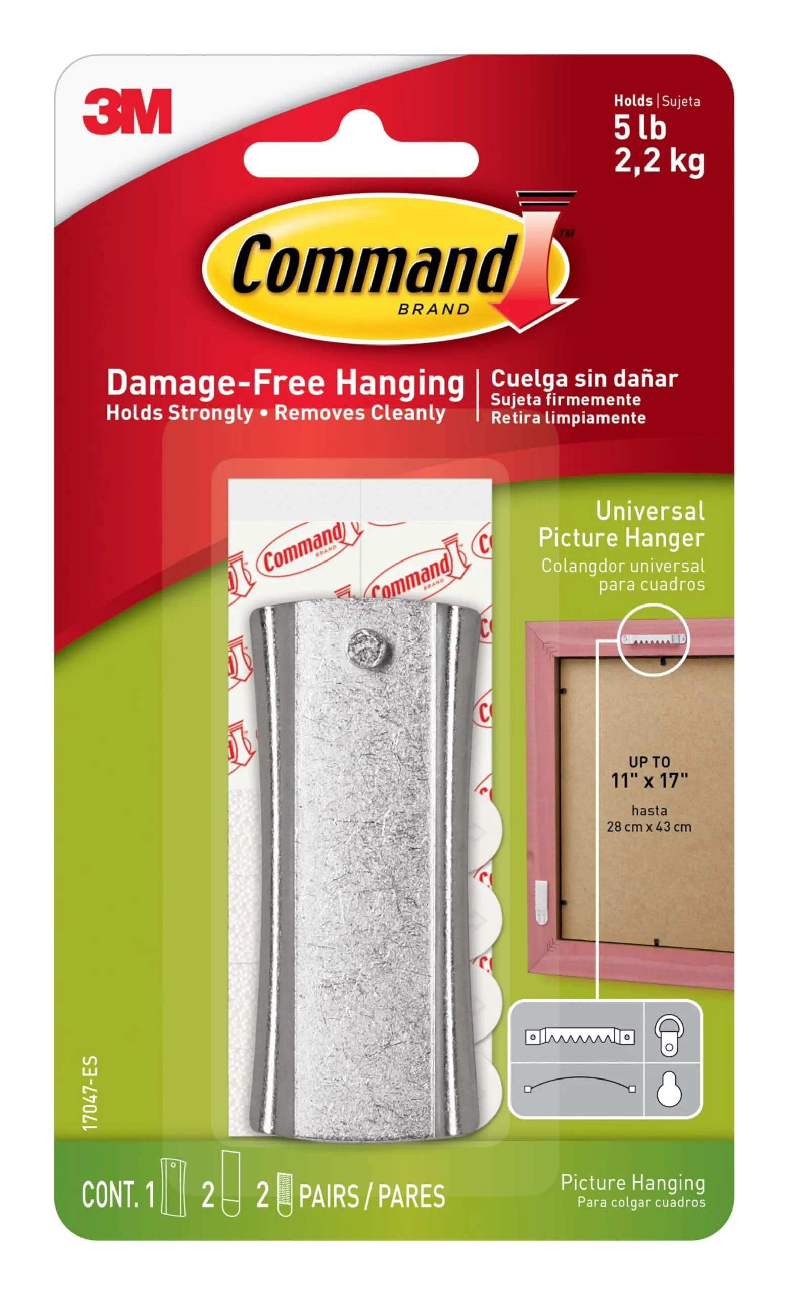 Command 5 lb Universal Picture Hanger with 6 Adhesive Strips