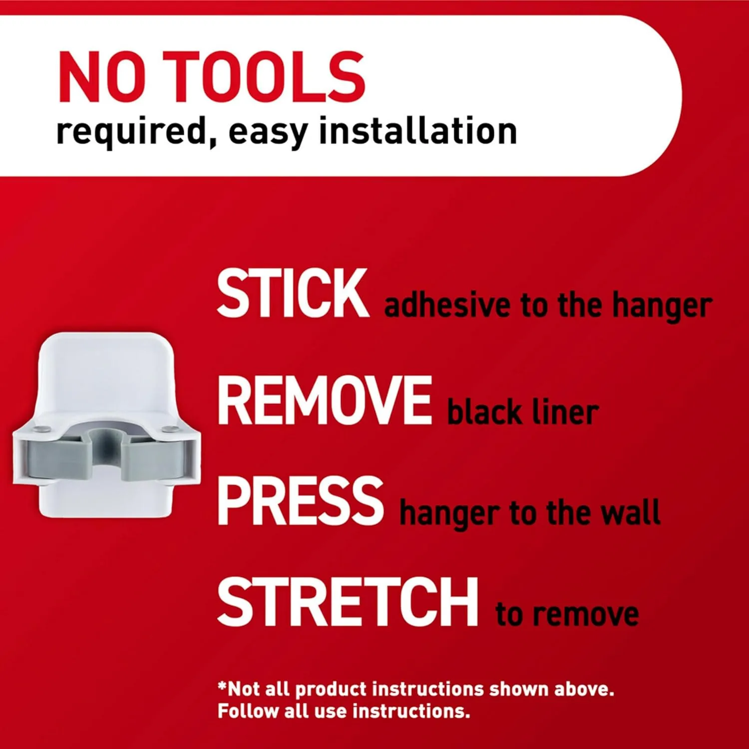 Command Broom and Mop Grippers Wall Hook, Damage Free Hanging Wall Mount Broom and Mop Holder