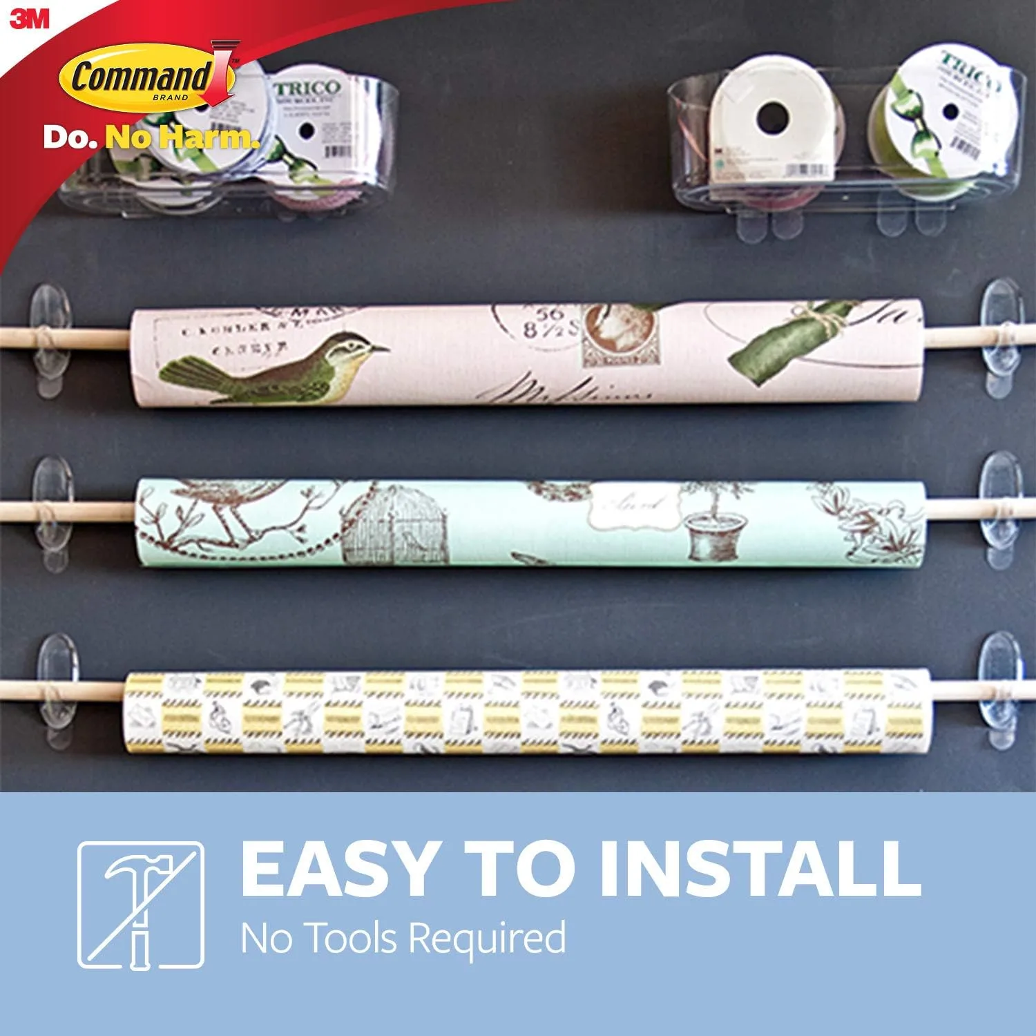 Command Removable Hooks, Medium, Clear, 6-Pack