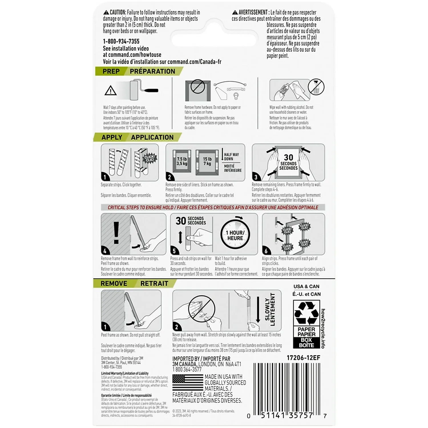 Command Large Picture Hanging Strips, White - 20 Pairs (40 Strips)