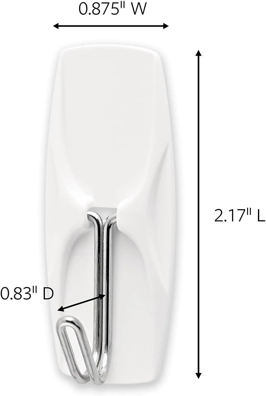 Command® Medium Wire Hooks, 13 Hooks, 16 White Adhesive Strips, Damage Free Hanging Picture Hangers, No Tools Wall Hanging for Back to School Dorm Organization For Living Spaces