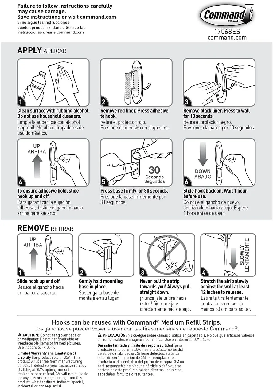 Command® Medium Wire Hooks, 13 Hooks, 16 White Adhesive Strips, Damage Free Hanging Picture Hangers, No Tools Wall Hanging for Back to School Dorm Organization For Living Spaces
