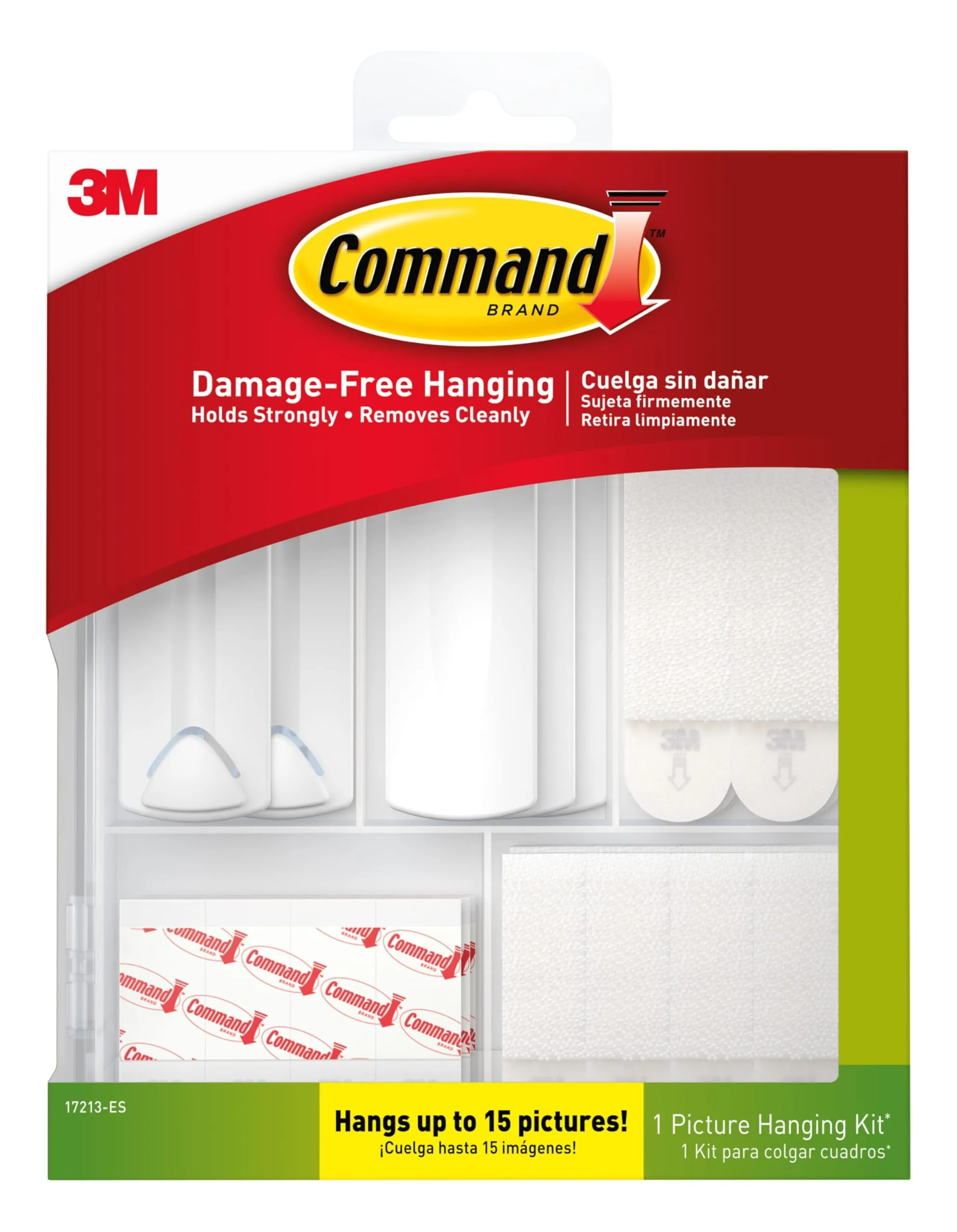 Command Picture Hanging Kit, Assorted Hooks & Strips to Hang Up to 15 Pictures, White