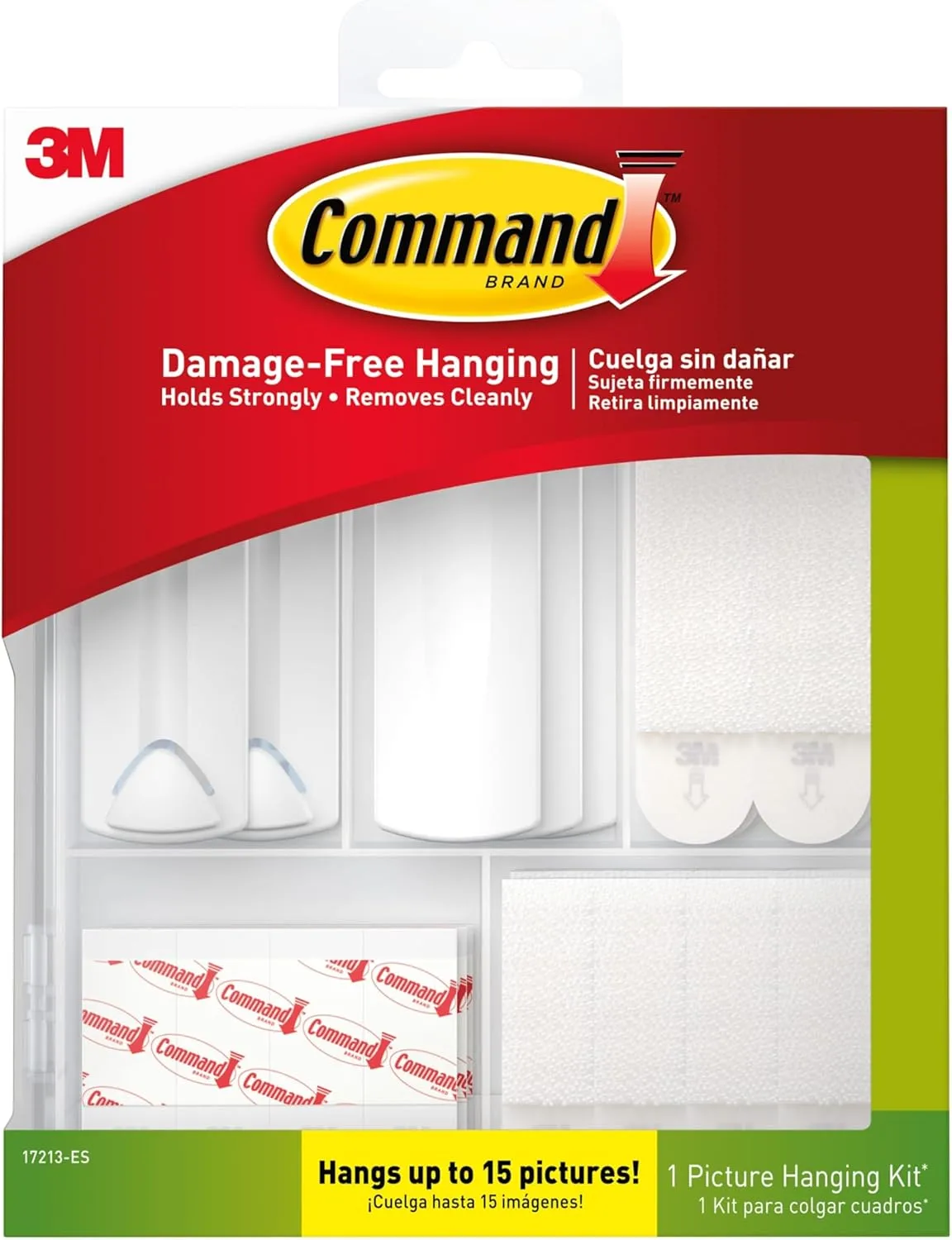 Command Picture Hanging Kit, Assorted Hooks & Strips to Hang Up to 15 Pictures, White