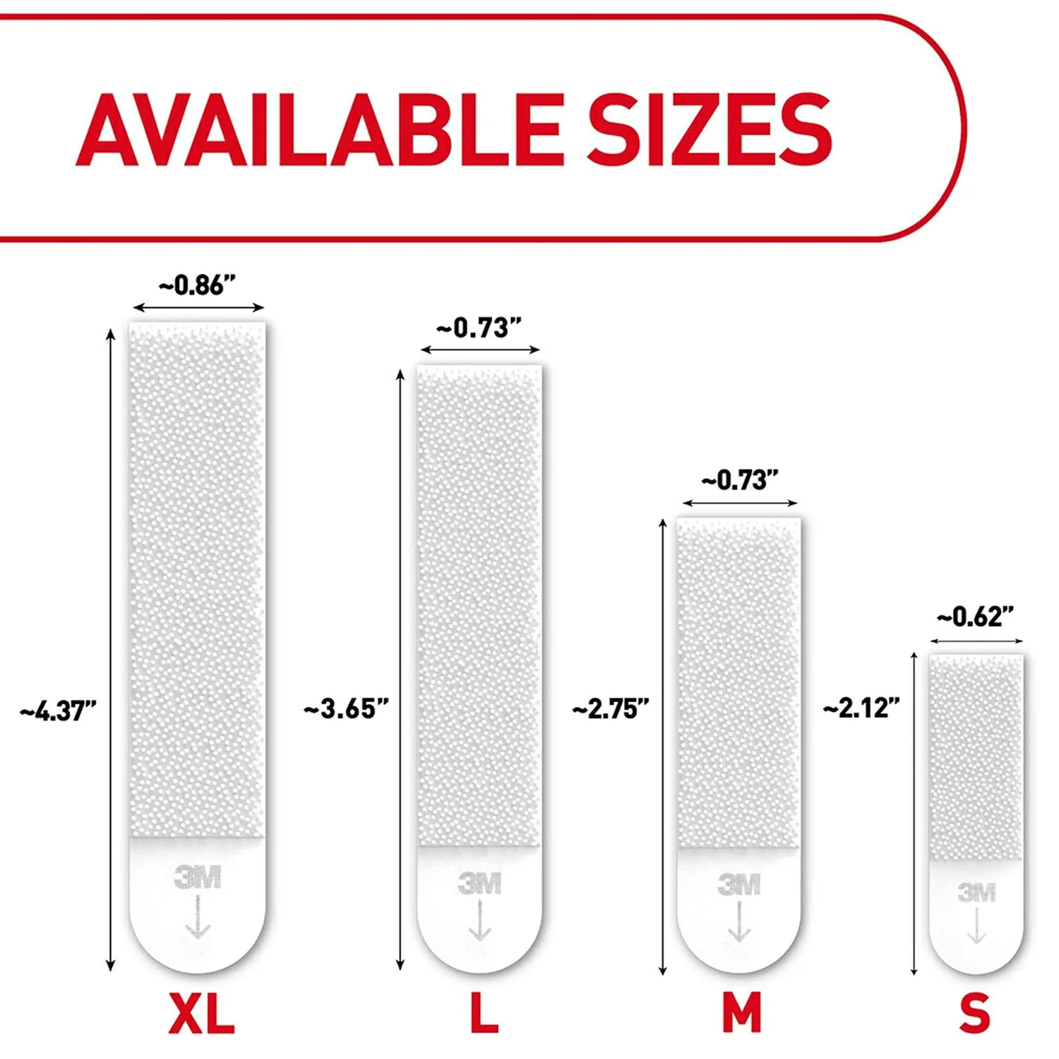 Command X-Large (20 Lb) & Large (15 Lb) & Medium (10 Lb) Picture Hanging Strips, White, 16 Pairs (32 Strips), 1721816ES