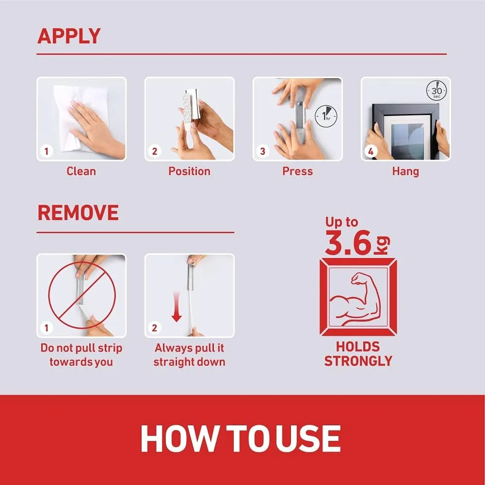 Command Universal Frame Hangers, Damage Free Hanging Picture Hangers, No Tools Frame Hanger for Living Spaces, 1 Metal Picture Frame Hanger and 4 Large Command Strips