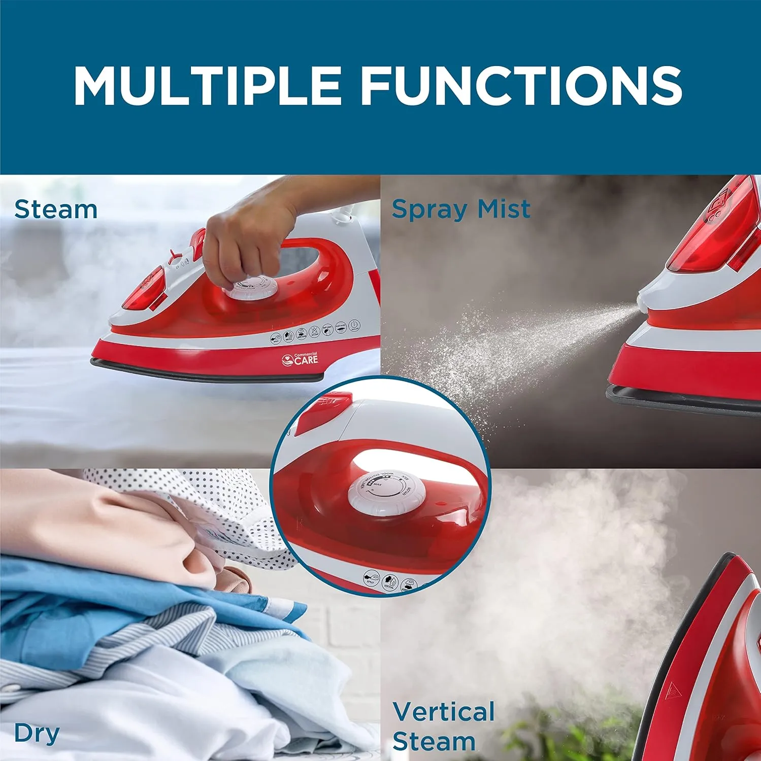 COMMERCIAL CARE 1200W Portable Steam Iron