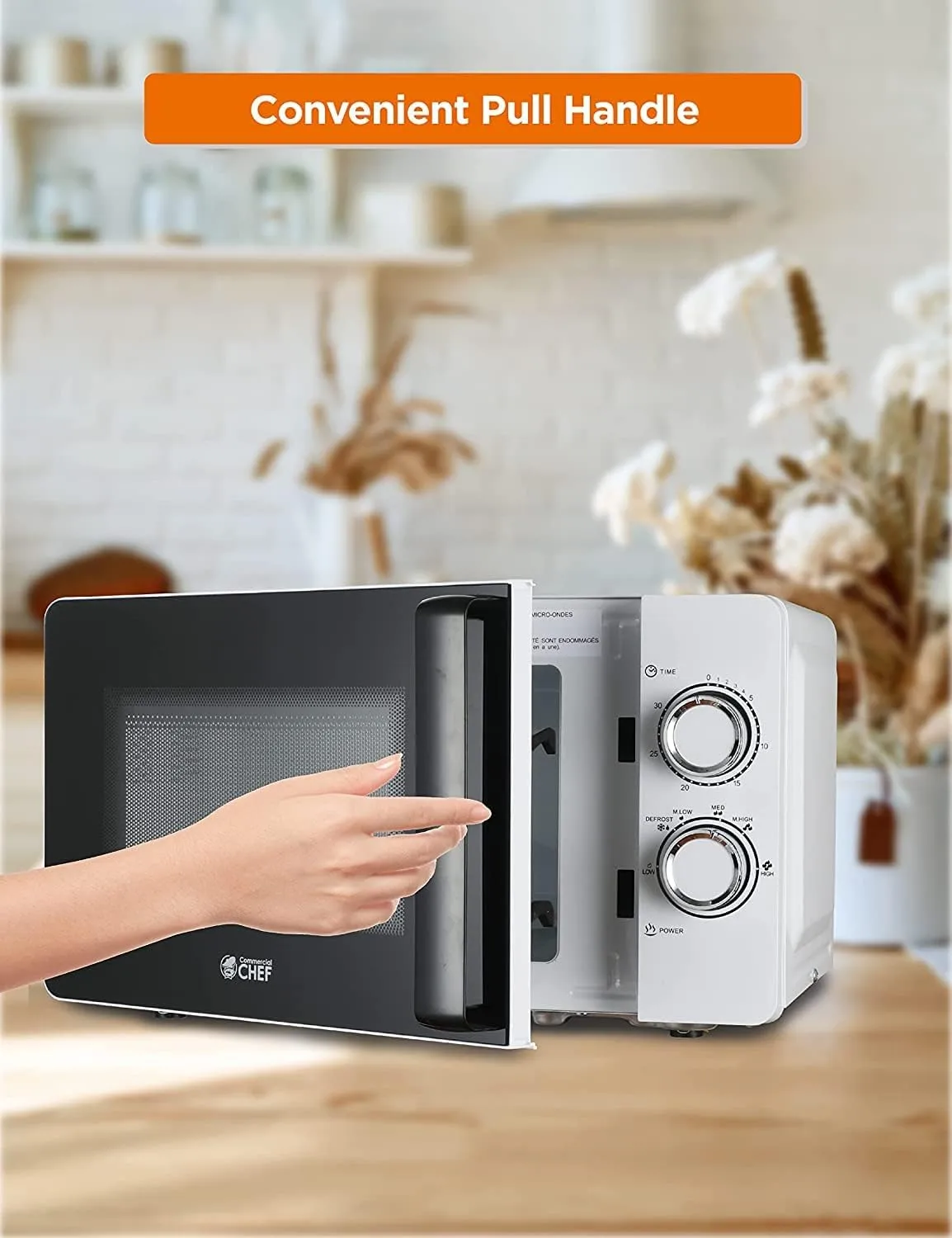 Commercial CHEF Small Microwave 0.7 Cu. Ft. Countertop Microwave with Mechanical Control