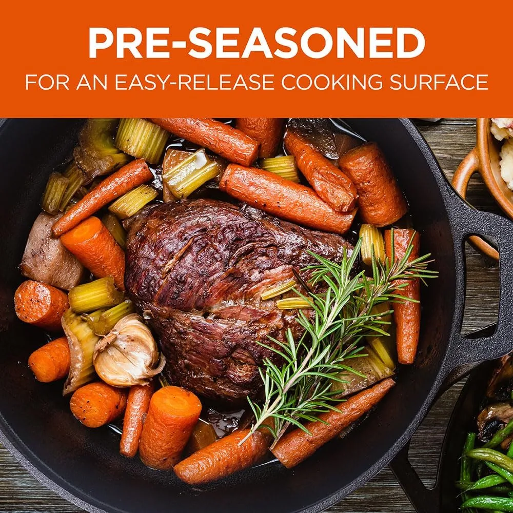 COMMERCIAL CHEF Pre-Seasoned Cast Iron Skillets