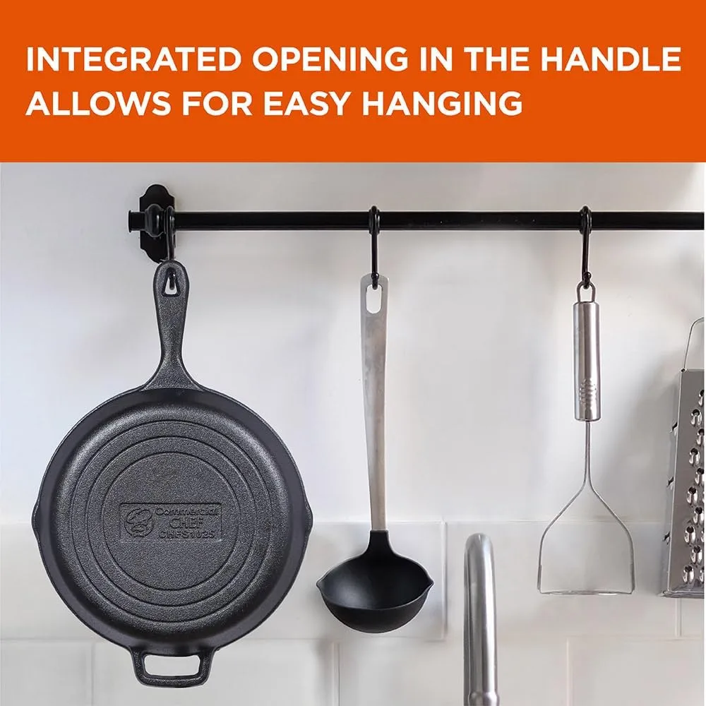 COMMERCIAL CHEF Pre-Seasoned Cast Iron Skillets