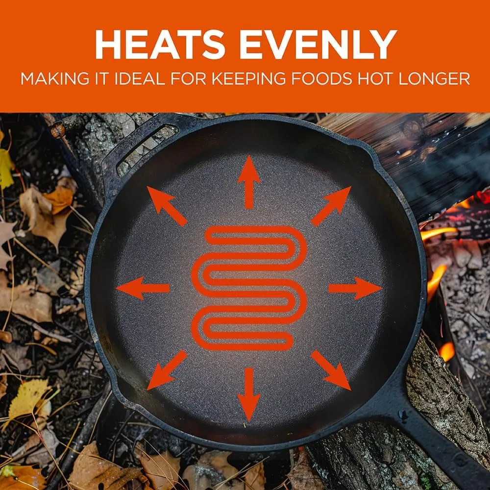COMMERCIAL CHEF Pre-Seasoned Cast Iron Skillets