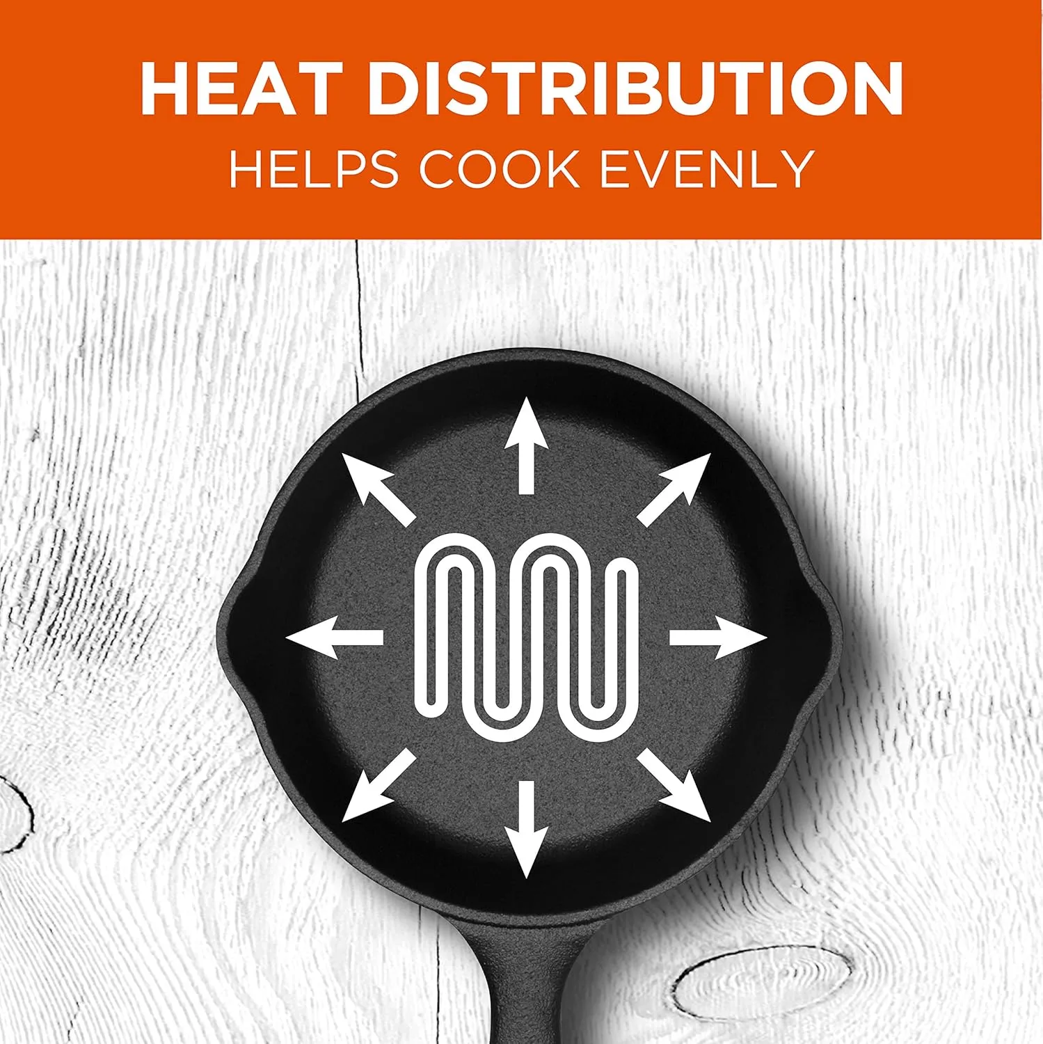 COMMERCIAL CHEF Pre-Seasoned Cast Iron Skillets