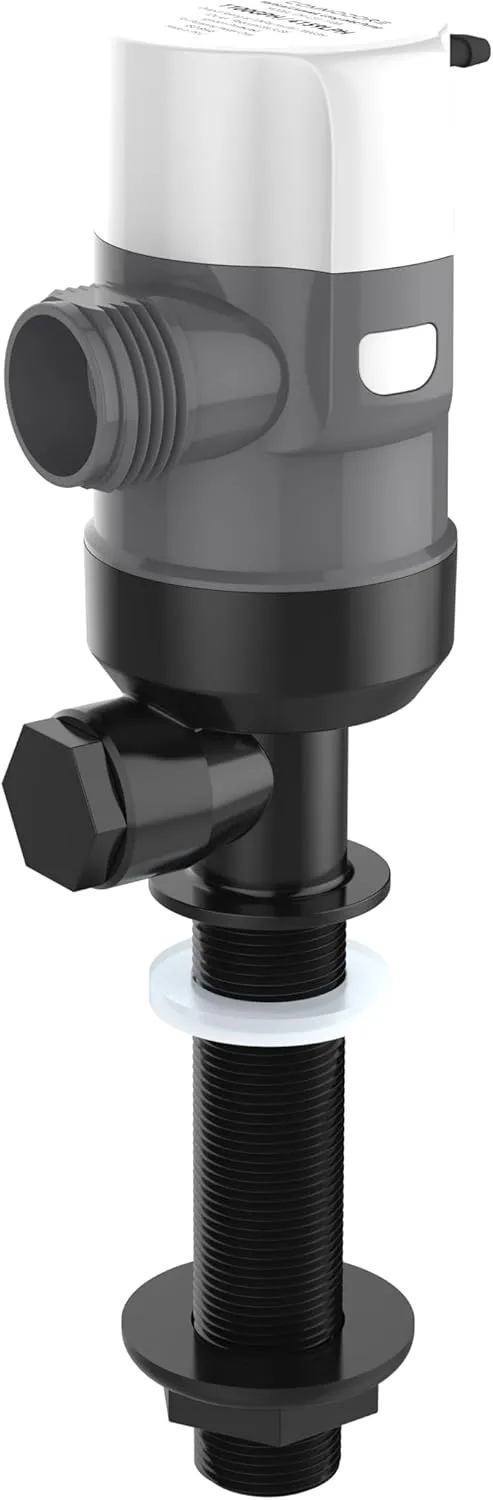 COMMODORE 1100 GPH Vertical Livewell/Baitwell Pump - Long - 12V, 360° Rotation