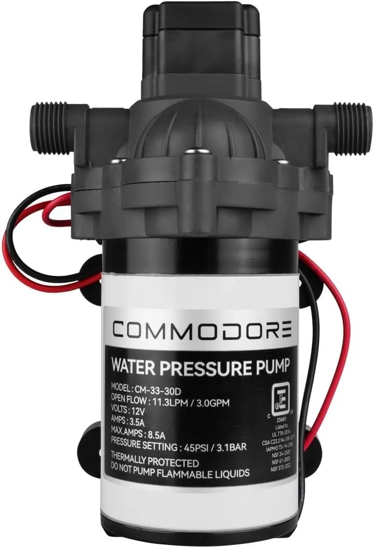 COMMODORE 3.0 GPM/12V 45 PSI Fresh/Raw Water Supply Pump