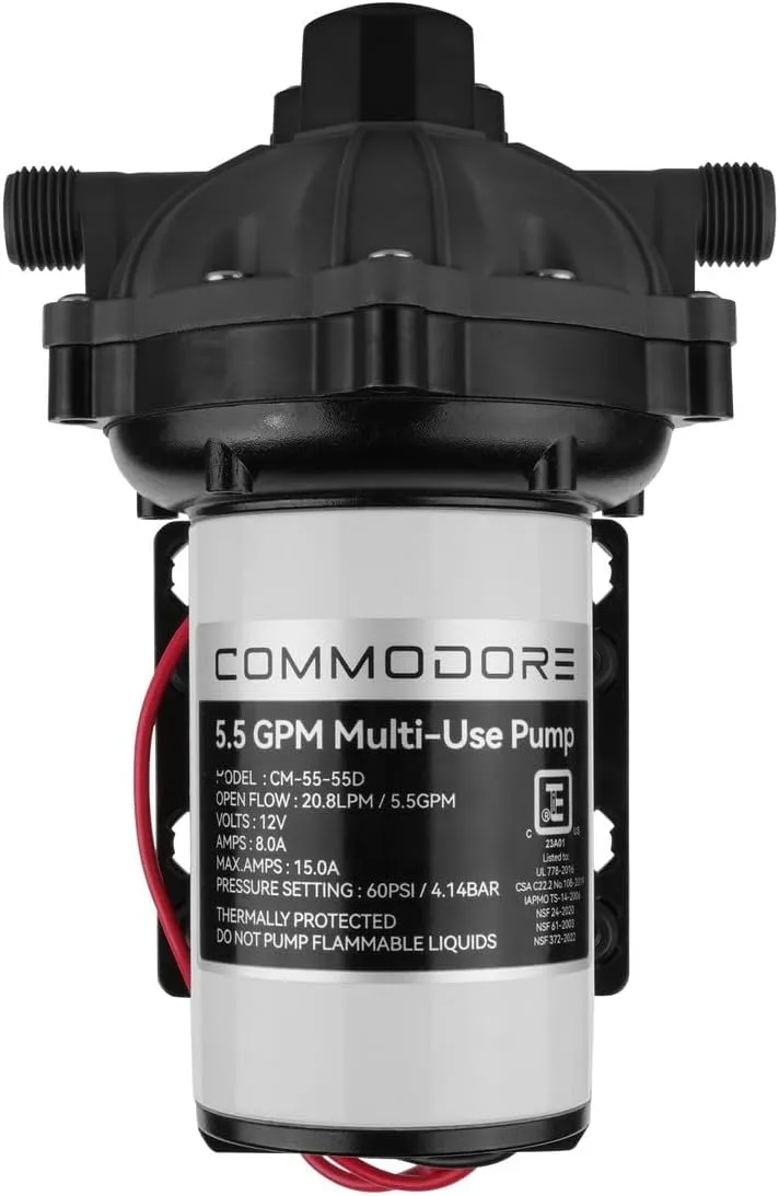 COMMODORE 5.5 GPM / 12V 60 PSI High-Powered Multi-Use Pump