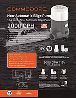COMMODORE 31A-Series Non-Automatic Bilge Pump - 2000 gallons per hour / 12V