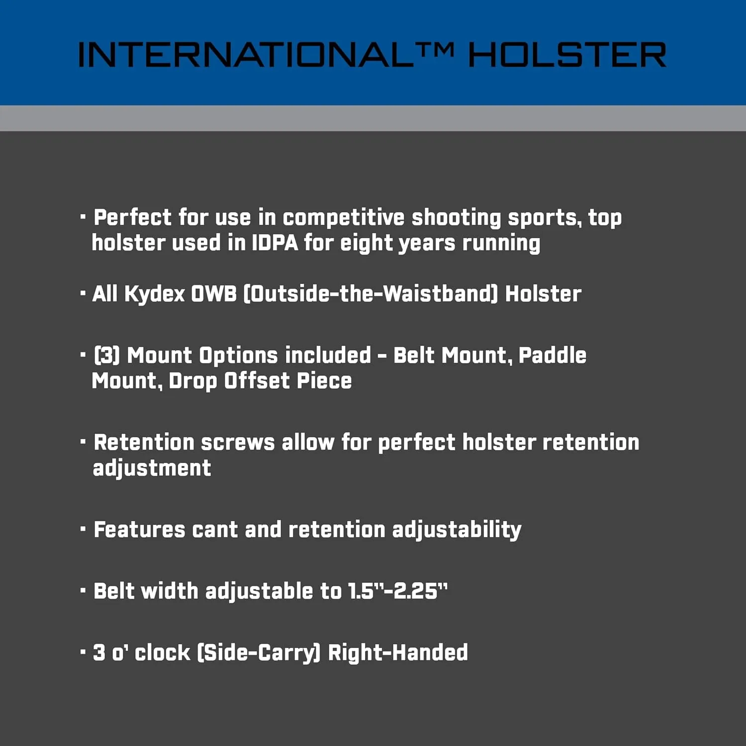 COMP-TAC International OWB Kydex Holster w/ Modular Mounts
