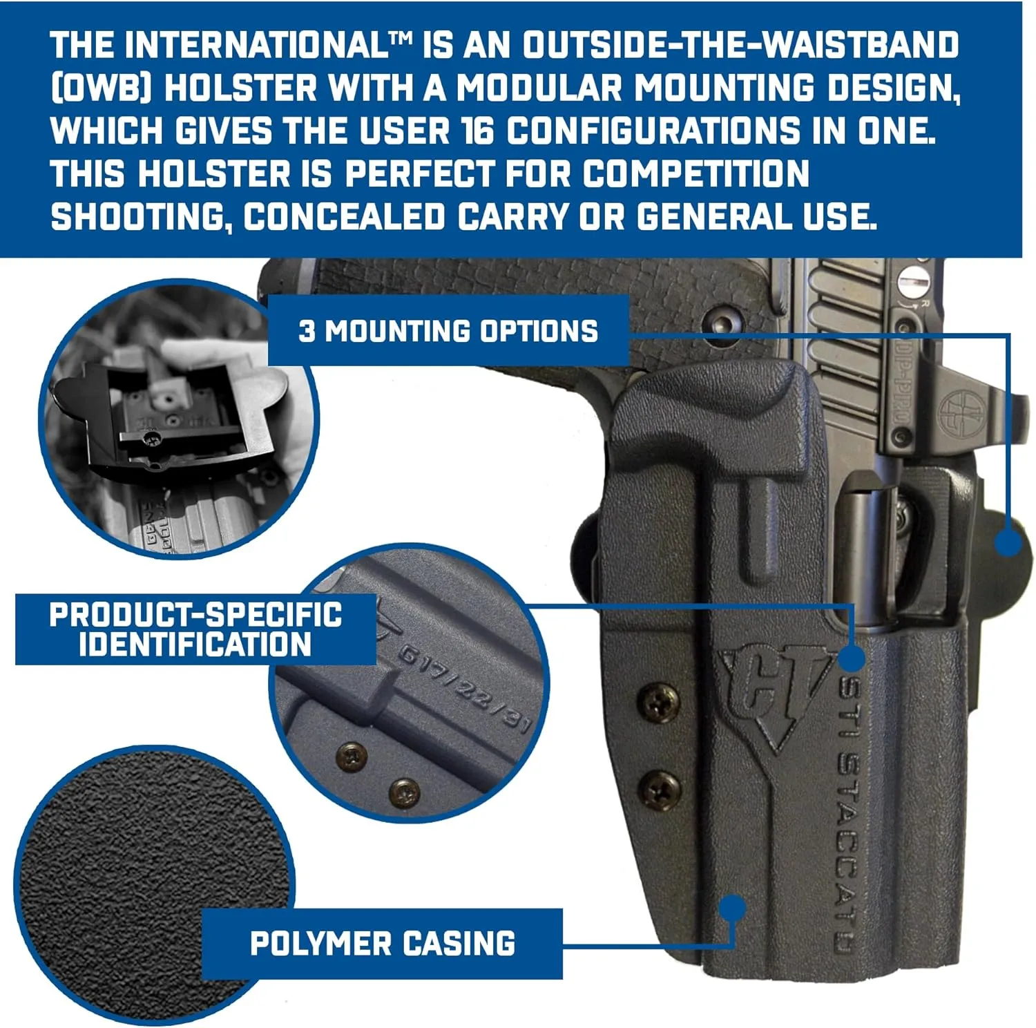 COMP-TAC International OWB Kydex Holster w/ Modular Mounts