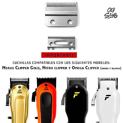 Fade Clipper Blade (Inox / Inox) C-011 Marca Old Scull