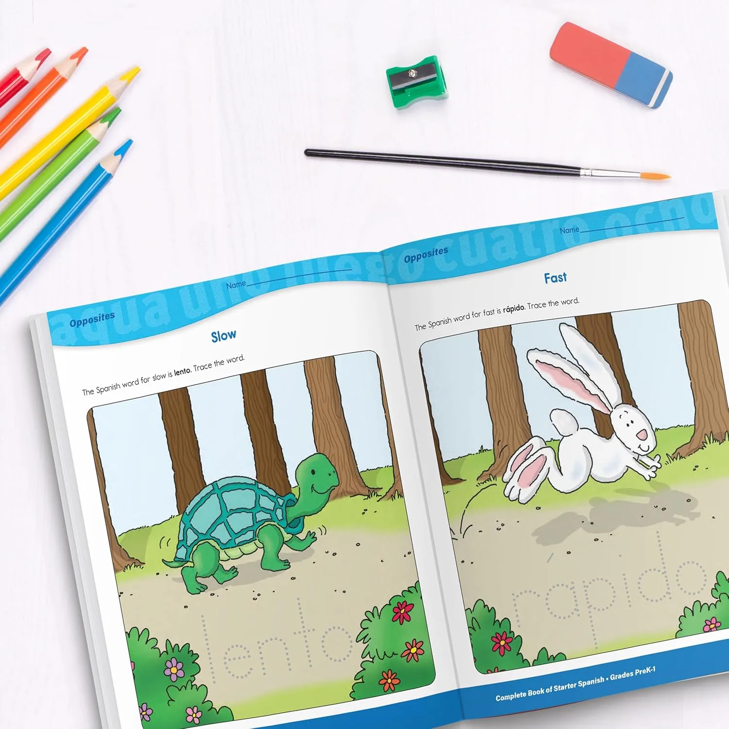Complete Book of Starter Spanish Workbook for Kids, PreK-Grade 1 Spanish Learning, Basic Spanish Vocabulary, Colors, Shapes