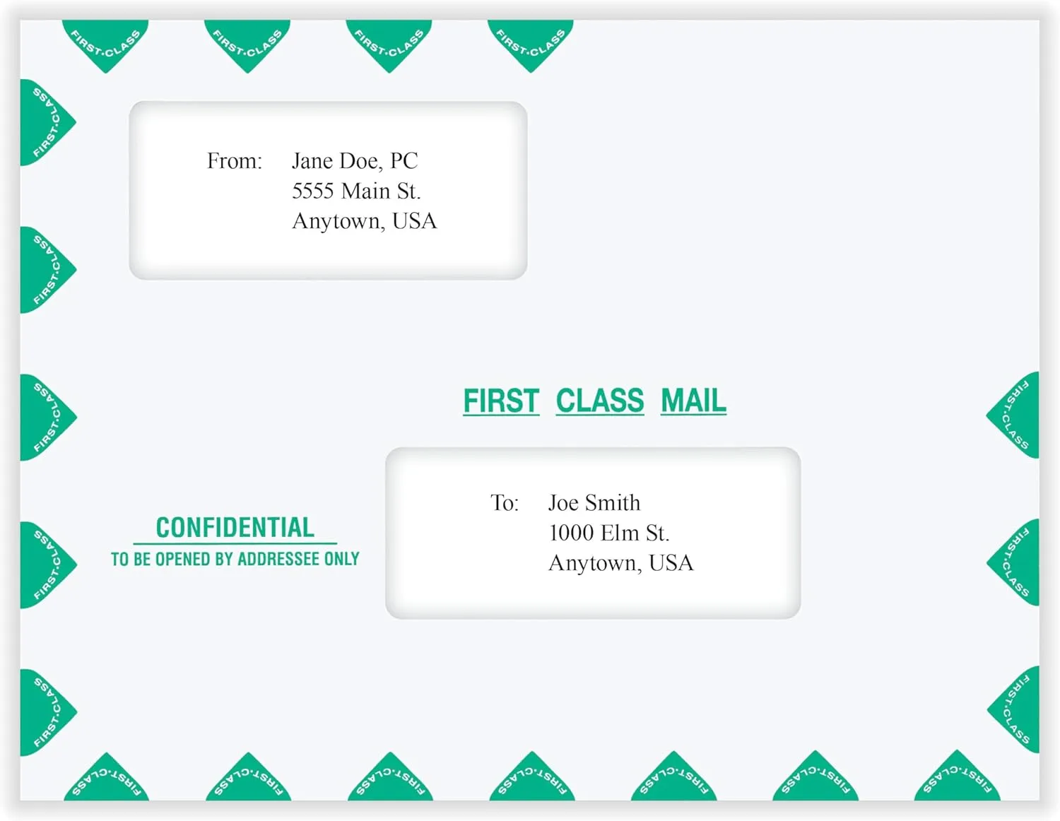 COMPLYRIGHT First Class Double-Window Tax Mailer Envelopes