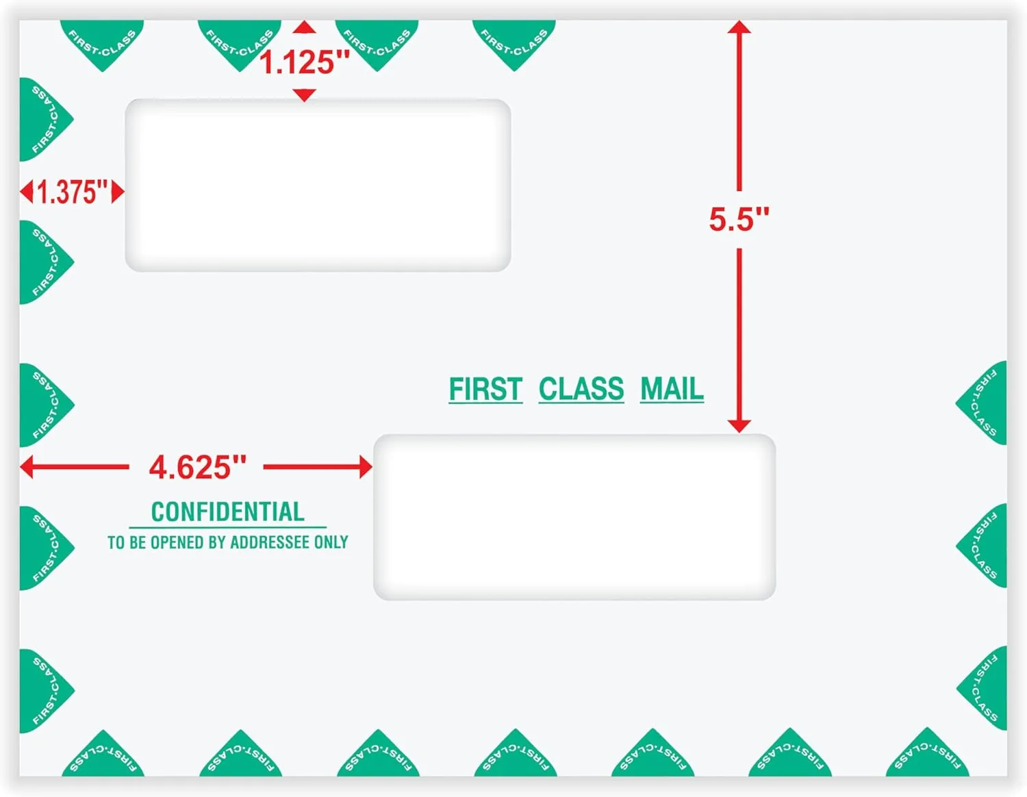 COMPLYRIGHT First Class Double-Window Tax Mailer Envelopes