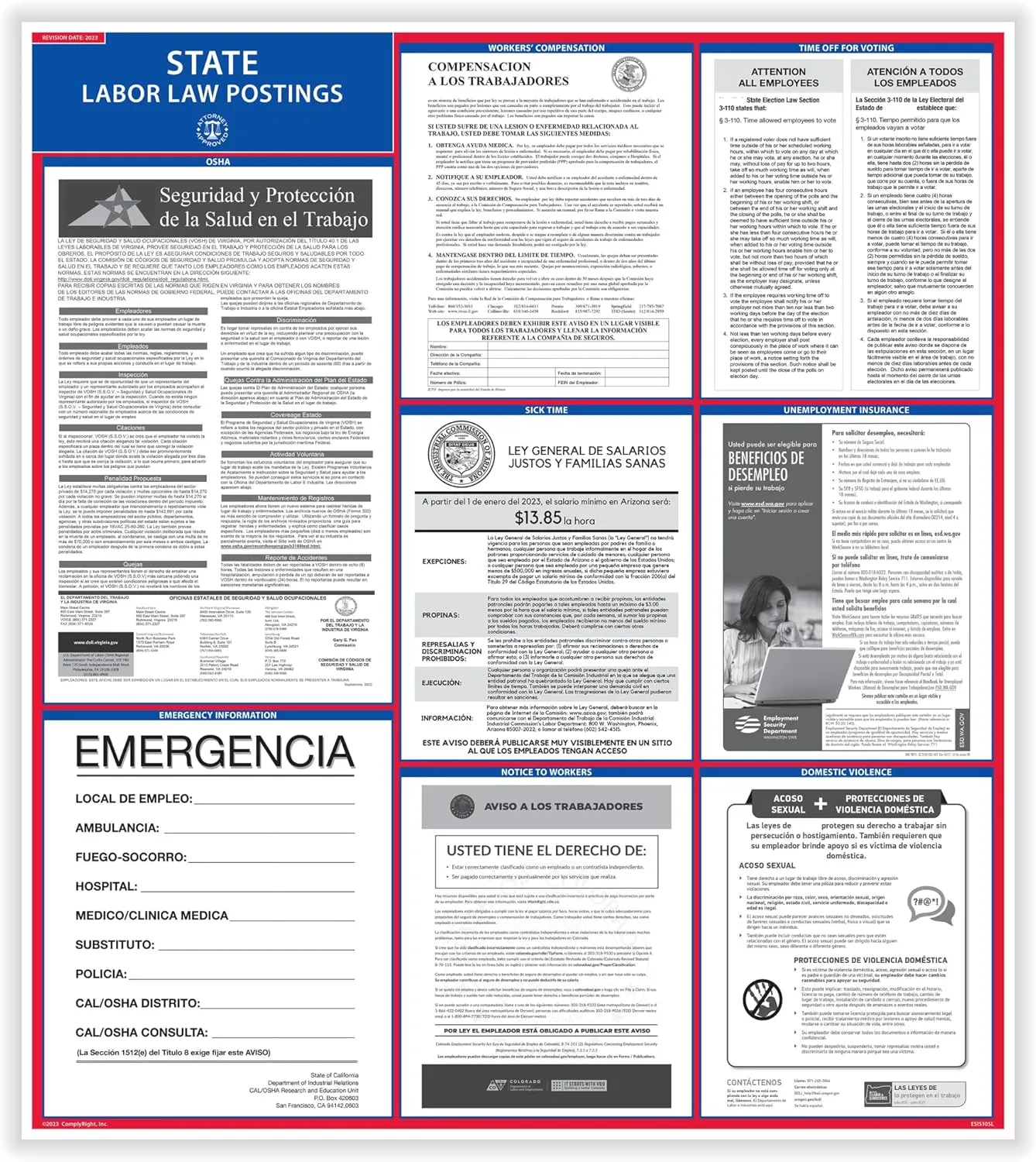 State Labor Law Posters, Texas - Spanish (E10TXS)