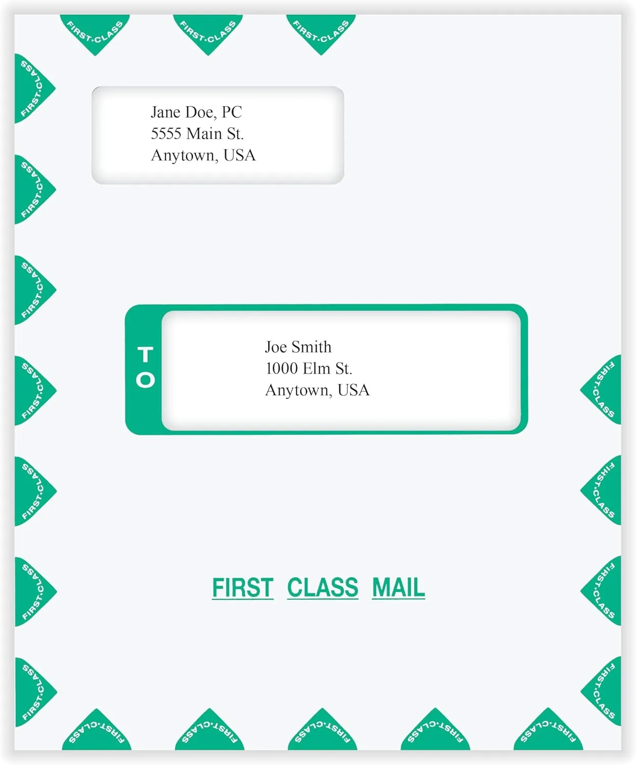 COMPLYRIGHT First Class Double-Window Tax Mailer Envelopes