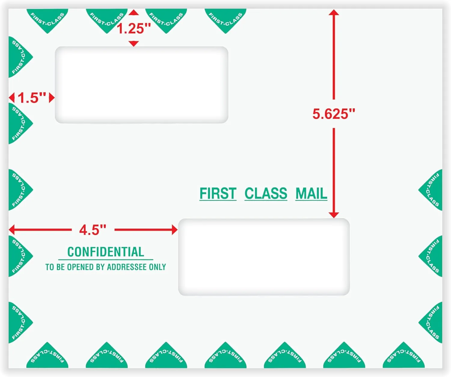COMPLYRIGHT First Class Double-Window Tax Mailer Envelopes