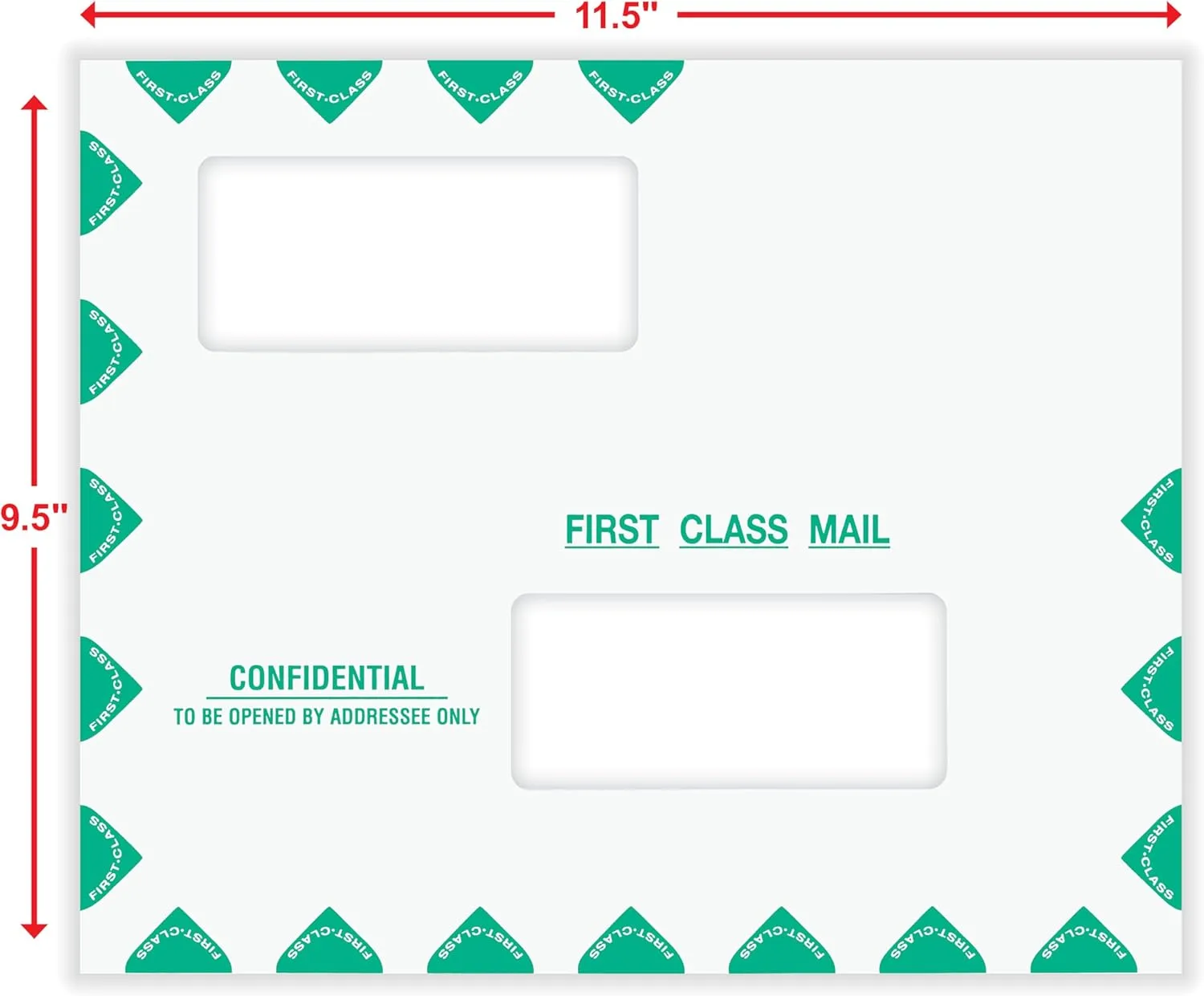 COMPLYRIGHT First Class Double-Window Tax Mailer Envelopes