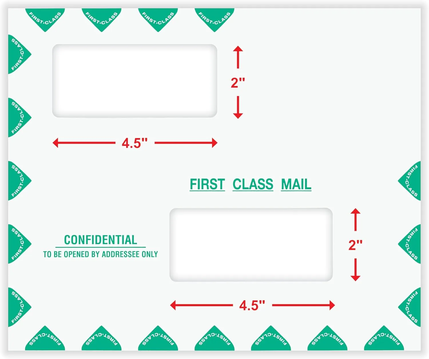 COMPLYRIGHT First Class Double-Window Tax Mailer Envelopes