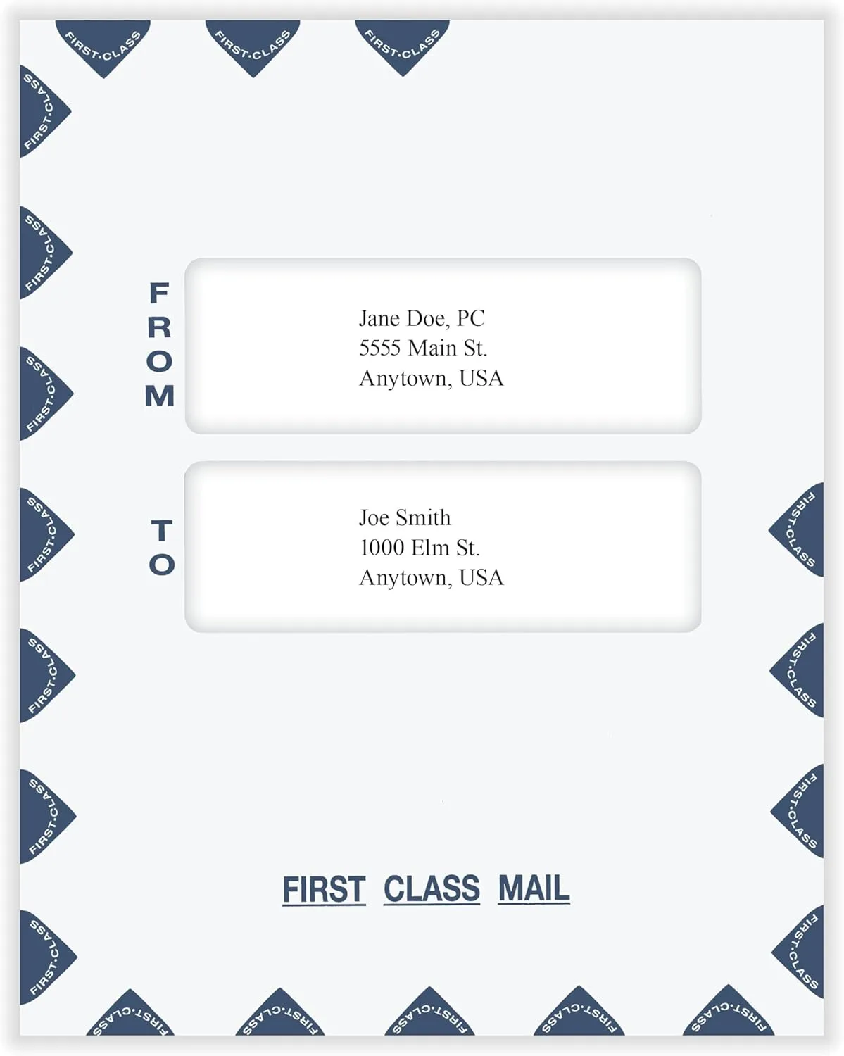COMPLYRIGHT First Class Double-Window Tax Mailer Envelopes