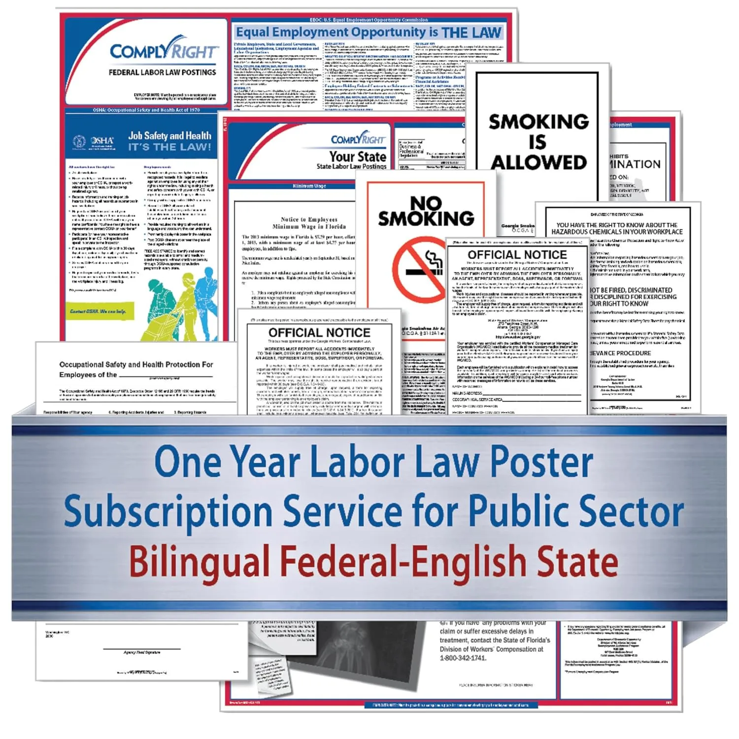 ComplyRight Public Sector Federal (Bilingual) And State (English) Labor Law 1-Year Poster Service, West Virginia