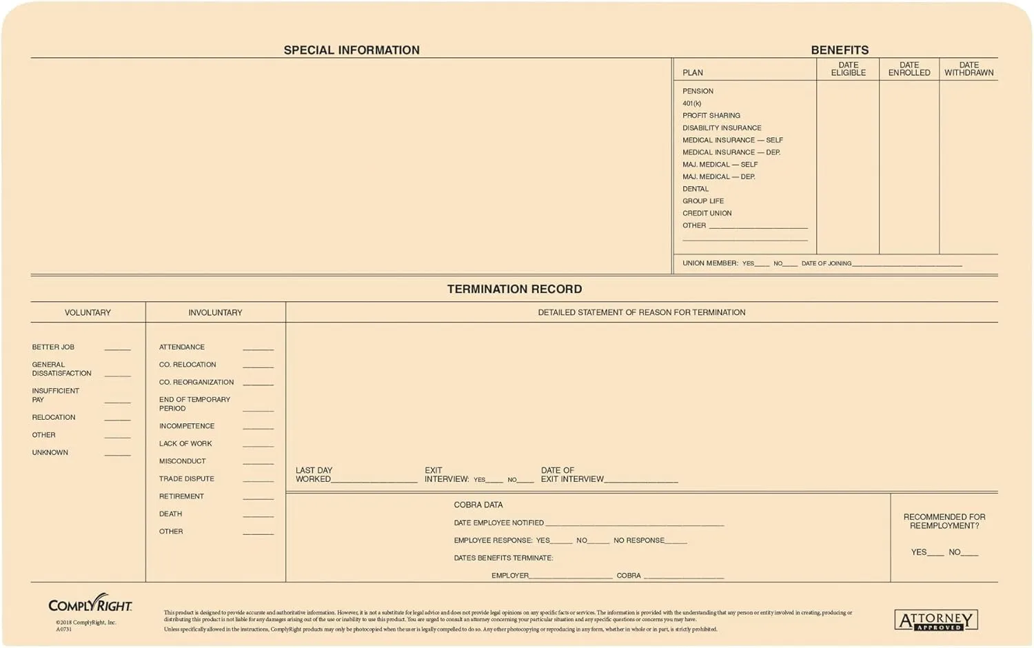 ComplyRight Envelo-File Confidential Personnel Folders, 9 1/2in x 15in, Manila, Pack Of 25